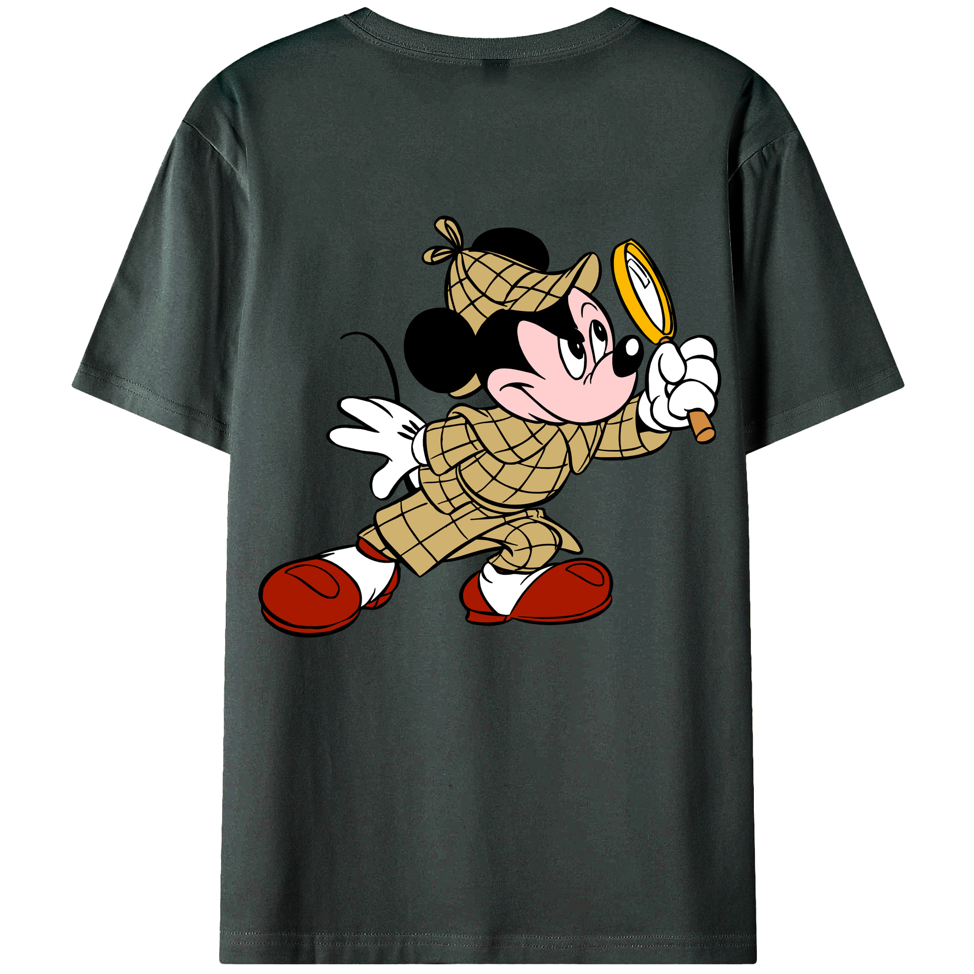 ミッキーマウス Mickey Mouse 綿100％ メンズ半袖Tシャツ（バックプリント） 通気性
